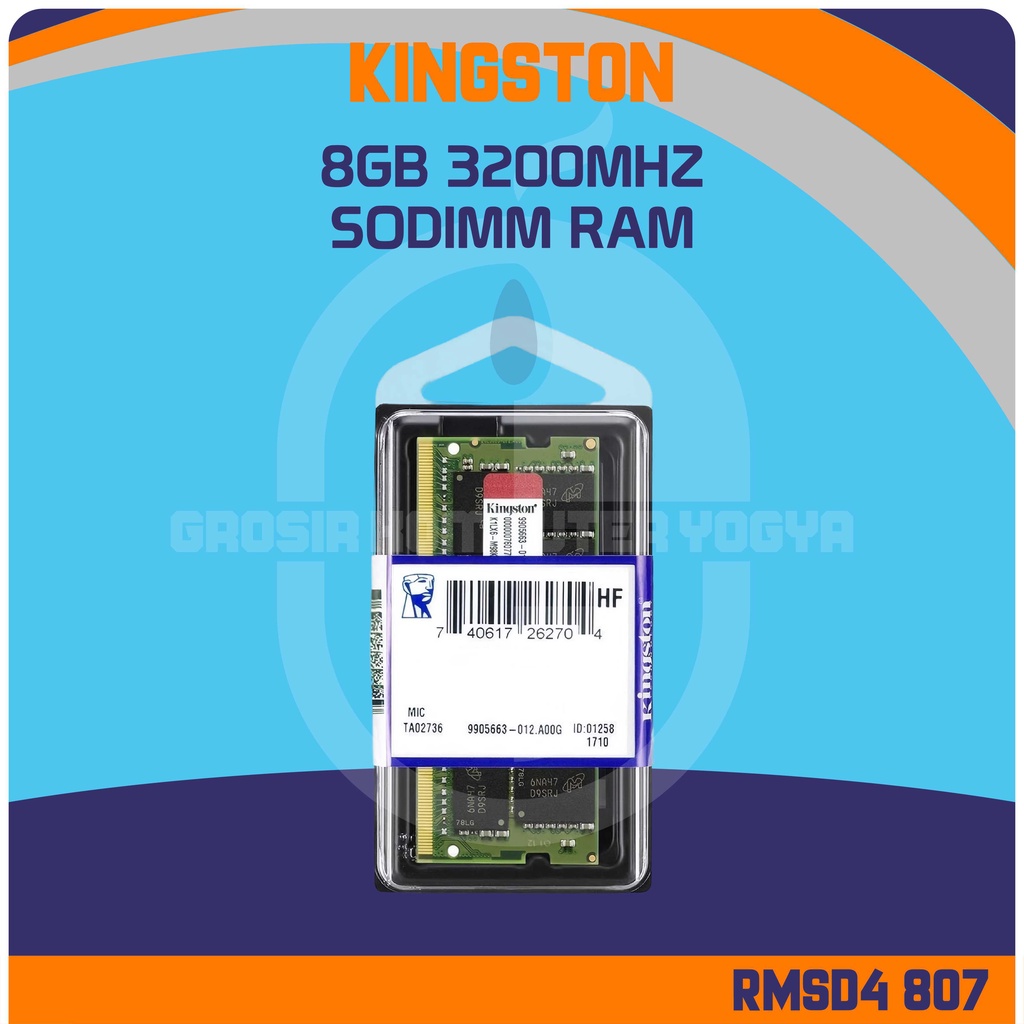 Kingston KVR32N22S8/8 8GB DDR4 3200Mhz PC4-25600 SODIMM หน่วยความจํา RAM