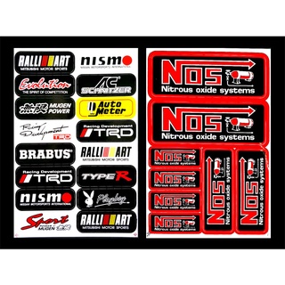 RALLIART Racing TRD NOS สติ๊กเกอร์Racing สติ๊กเกอร์ติดรถ สติ๊กเกอร์แต่งรถมอเตอร์ไซค์ บิ๊กไบค์ ติดรถยนต์ หมวกกันน็อค