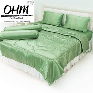 OHM ผ้านวมเดี่ยว 60 นิ้ว x 80 นิ้ว ผ้าเครปซาติน 220 เส้น (สีเขียวปีกแมลงทับอ่อน)