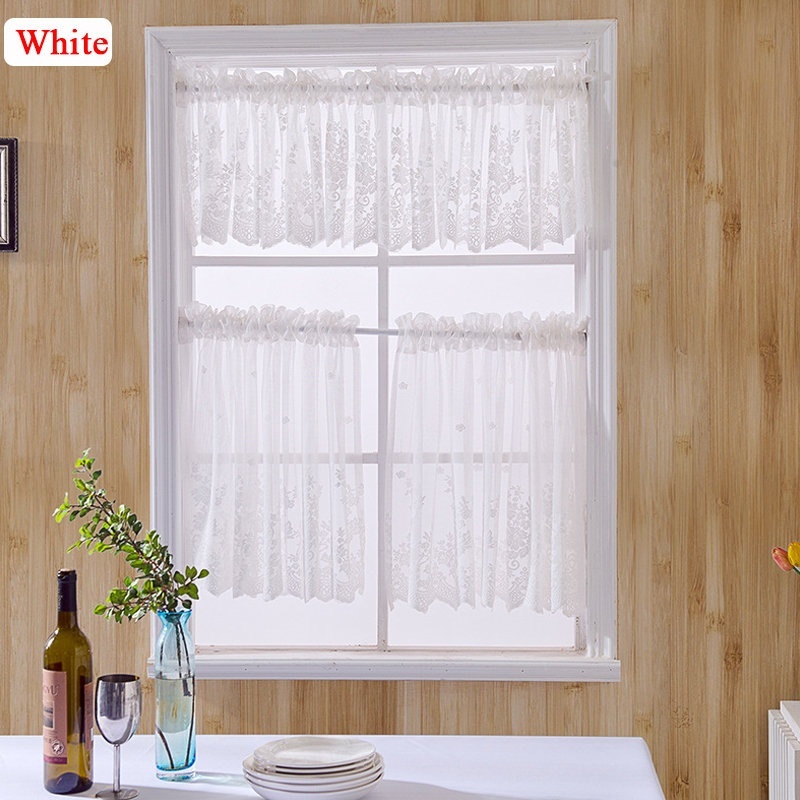 แนะนำ ผ้าม่าน ผ้าม่านและมู่ลี่ ม่านหน้าต่างลูกไม้ 74x61/130x41/137x61cm ราคาพิเศษ มีเก็บเงินปลายทาง