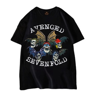 เสื้อคนอ้วนผญ - เสื้อยืดเซเว่นโฟลด์ Avenged คุณภาพสูงเสื้อยืดผ้าฝ้ายพังก์ผู้ชายเสื้อยืดเสื้อเชิ้ตสี