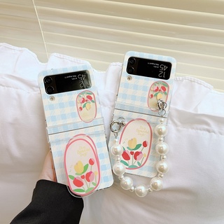 เคสโทรศัพท์มือถือ PC แบบแข็ง ลายการ์ตูนดอกไม้น่ารัก สําหรับ Samsung Galaxy Z Flip 3 Z Flip3