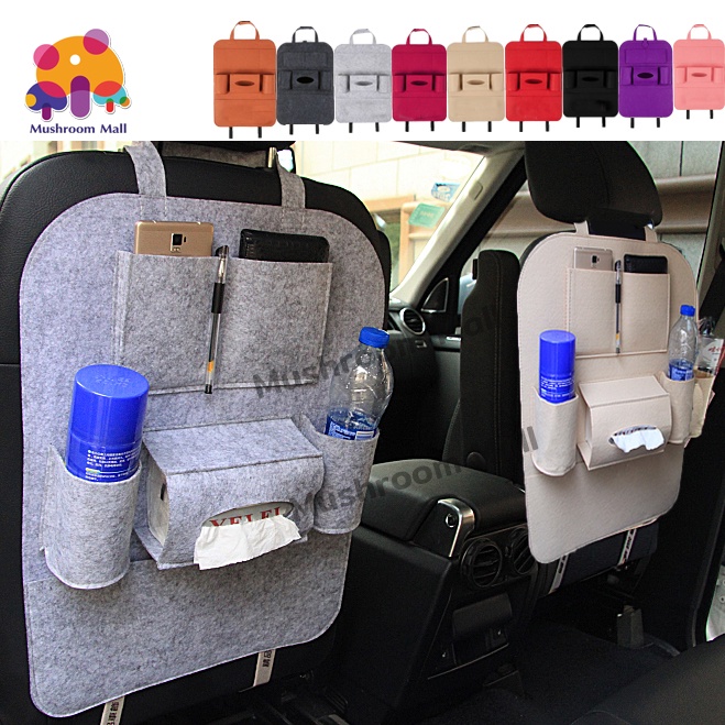 Mushroom Mall กระเป๋าใส่ของหลังเบาะรถยนต์ ที่เก็บของในรถยนต 9สี เก็บของในรถ แขวนหลังเบาะ กระเป๋าแขวน