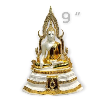 พระพุทธชินราช สีขาวมุก ปิดทองพรีเมี่ยม (หน้าตัก 9นิ้ว สูง63ซม.)องค์ใหญ่มาก ผ่านพิธีพุทธาภิเษกแล้ว เหมาะสมวางบูชาเป็นประธ