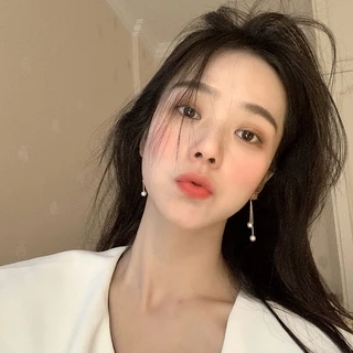 ต่างหูมุกแฟชั่นเกาหลี แต่งพู่