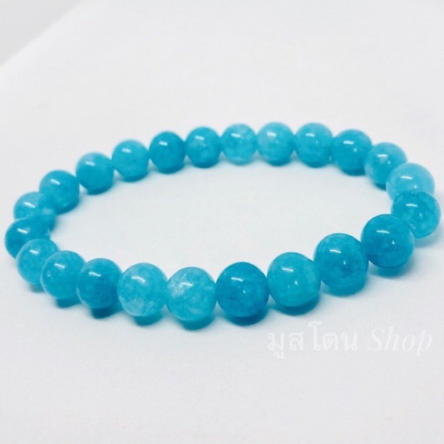 กำไลหินอความารีน 8&10 มิล หินแห่งโชคลาภ คัดสวยทุกเม็ด #หินแท้ ราคา ถูกที่สุด ดีลบีเคเค แกลเลอรีภาพที่ 2