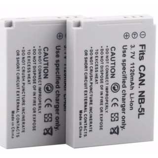 แพ๊คคู่ (จำนวน 2ก้อน) แบตเตอรี่กล้อง รหัสแบต NB-5L NB5L For Canon Digital IXUS 850 IS, 860IS, 870IS....