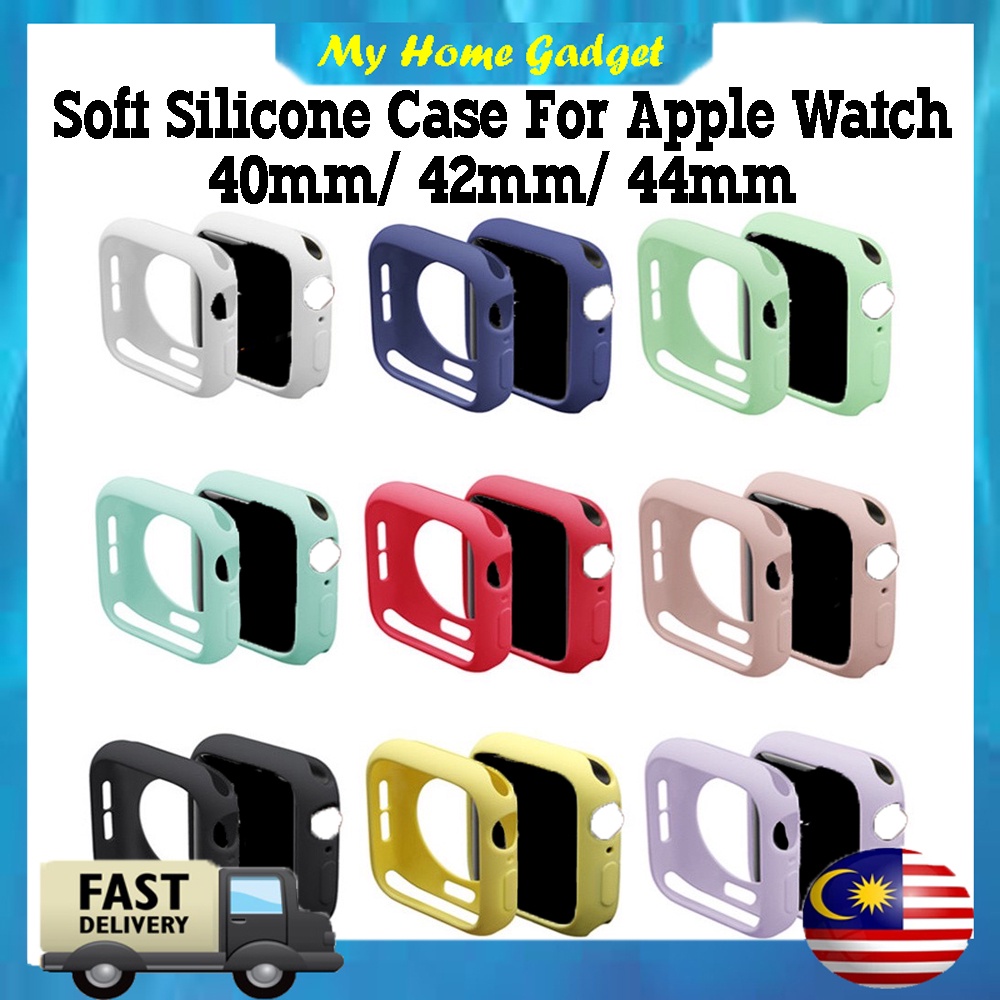 สีสัน Soft TPU กรณีนาฬิกา Protector สําหรับ Apple Watch 40 มม.42 มม.44 มม.保护壳 SE/SE2/SE3