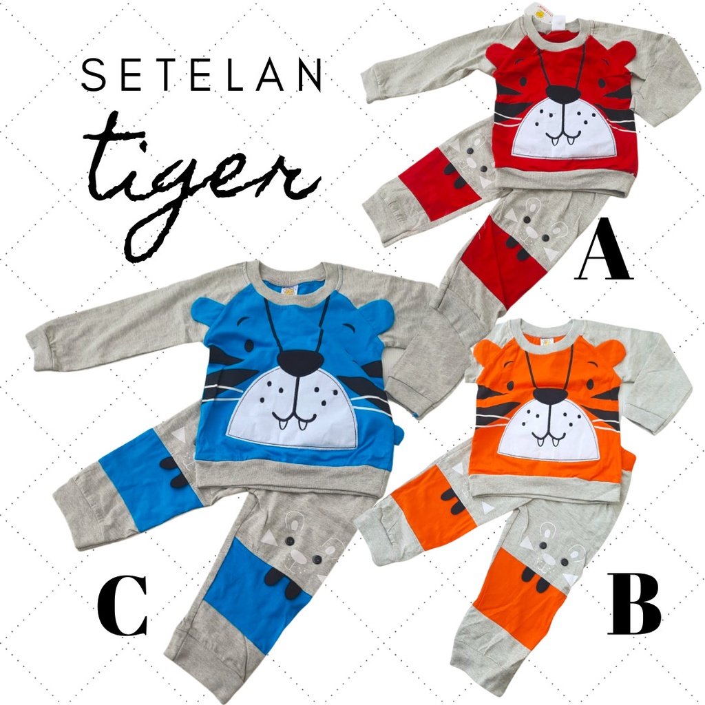 WHOLESALE COTENTS 3PCS Tiger Long Suit for Boys Baby Boy Set Bestseller L442 Pumpkin MH