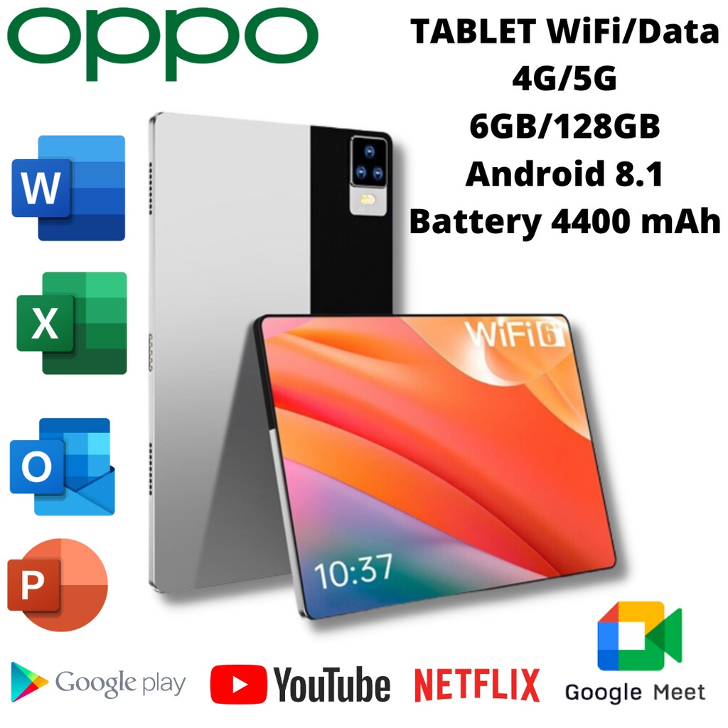 OPPO Tablet PC แท็บเล็ต 10.8 Inch Android 8.1 [6GB RAM 128GB ROM] Dual SIM 4G LTE รองรับซิมการ์ดทุกเครื่อข่าย