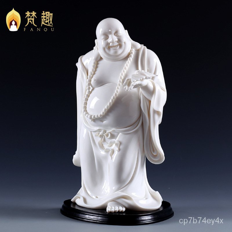 Fanqu Dehua งานฝีมือประติมากรรมเซรามิกหินอ่อนสีขาว คอลเลกชันของผลงานของอาจารย์ Lin Luyang/นำค้างคาว 