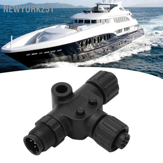 Newyork251 ตัวเชื่อมต่อเครือข่าย Nmea 2000 T 3 พอร์ต 5Pin M12 Thread Ip67 กันน้ํา