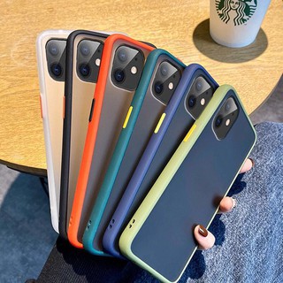 [ส่งจากไทย] เคสกันกระแทก ปุ่มสีผิดด้าน iPhone 12 / 12mini / 12 Pro / 12 Pro Max เคสโทรศัพท์ ออฟโป้ ขอบนิ่มหลังแข็ง เคส