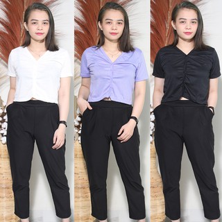 [12.12] เสื้อยืดลําลองแฟชั่น แขนสั้น คอกลม พิมพ์ลาย Rx FASHION HILDA CROP TOP Material SPANDEX FIT L สําหรับผู้หญิง