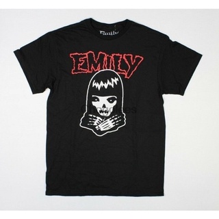 T-shirt  เสื้อยืด พิมพ์ลาย Emily The Strange Misfits Parody สีดํา สไตล์โกธิคS-5XL