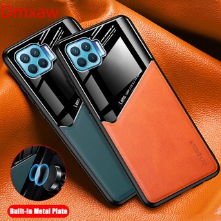 Phone Case for OPPO A15 F17 Pro A73 A93 A53 A32 2020 A52 A72 A92 A92S Reno 4 4G SE 4f 4 Lite 4Z 5G Narzo 20 Pro Soft PU Leather Mirror PC and PU Leather Back Cover for Reno 4 Lite Magnetic Holder Cases