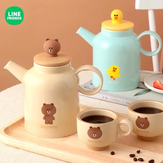 ใหม่!! LINE FRIENDS ชุดกาน้ำชาเซรามิก ความจุ 900 มล.