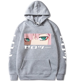 เสื้อกันหนาว มีฮู้ด ผ้าฝ้ายแท้ พิมพ์ลายโลโก้อนิเมะ Nul Twee Darling In The Franxx Gedrukt Truien Voor Mannen Vrouwen สําหรับผู้ชาย GT