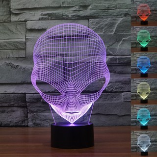 โคมไฟตั้งโต๊ะ LED 3 D Night Light Allien Gift 7 สี มนุษย์ต่างดาว ของขวัญ