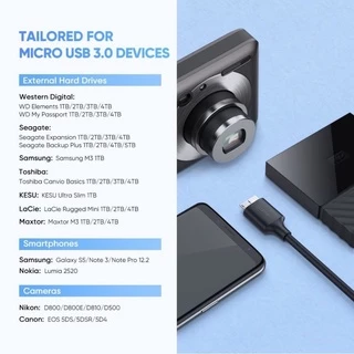 UGREEN สาย USB C to Micro-B USB 3.0 Data Charging Cable 5Gbps 20103 ความยาว 1 เมตร รุ่น 20103