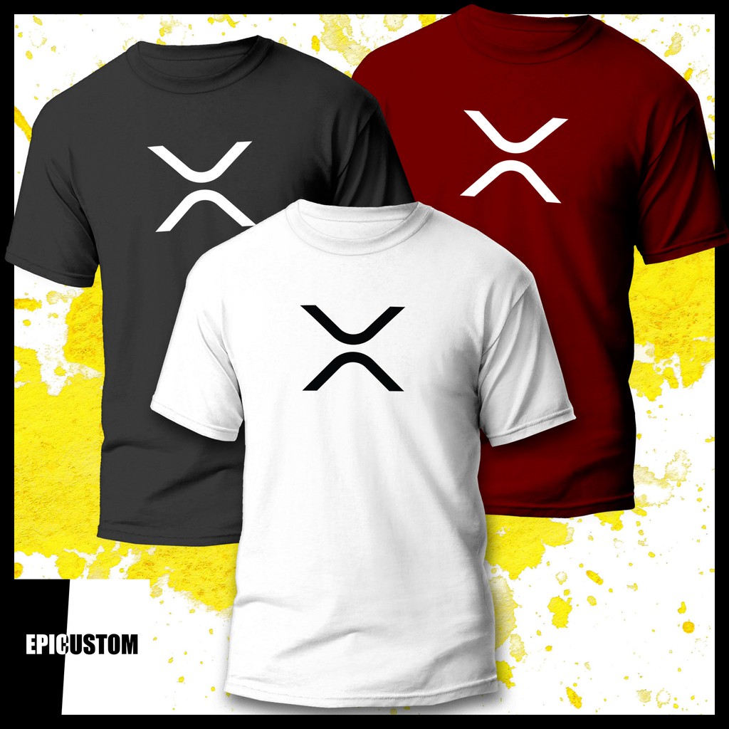Xrp Logo BTC Crypto Design Tee ผ้าฝ้าย 100% เสื้อยืด Unisex สีดําสีขาวสีเทา Maroon Red