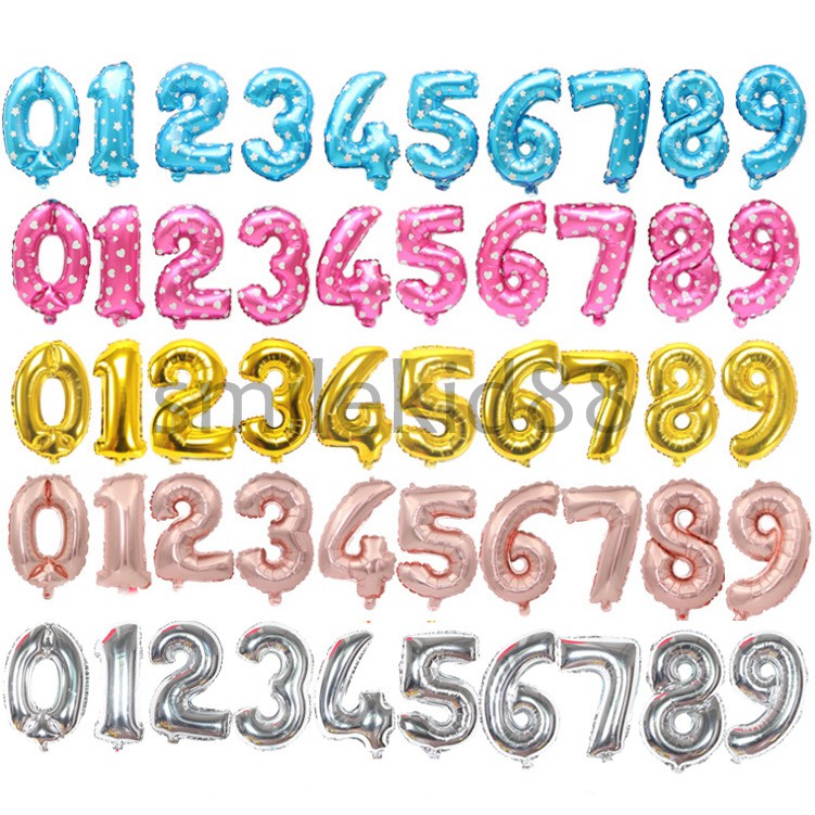 พร้อมส่ง ลูกโป่งฟอยล์ ตัวเลข เครื่องหมายต่างๆ 16 นิ้ว（ราคาต่อซิน）