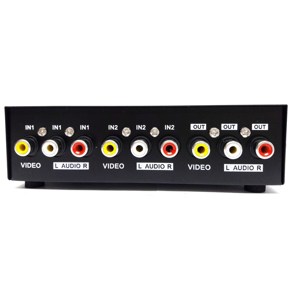 MTVikI 2 Ports AV Switcher Manual RCA Video Audio Switch for DVD HDTV STB VCD (Black) - intl