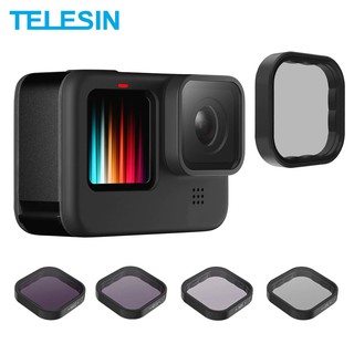 Telesin CPL ND ฟิลเตอร์เลนส์ ND8 ND16 ND32 สําหรับ GoPro HERO 11 10 9 สีดํา