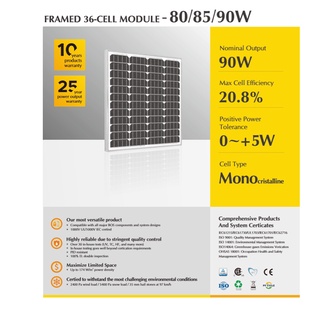 แผงโซล่าเซลล์ 80W Mono Solarshop