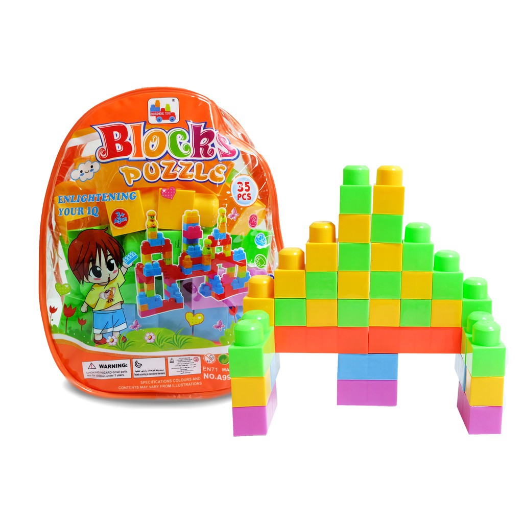 Monkey Toys เลโก้ชุดตัวต่อ 35 ชิ้น กระเป๋าสะพาย 06883 A999-9 (72/box) 999