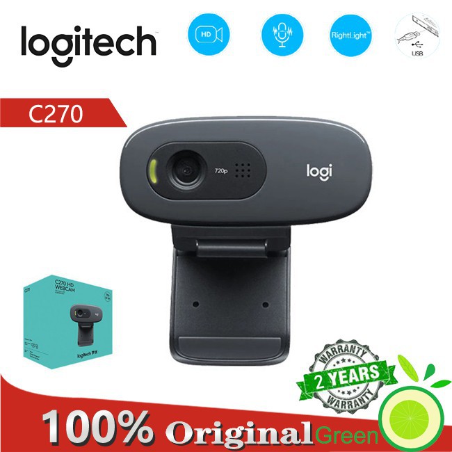 ✕✗❏Original Logitech C270 Hd กล้องวิดีโอ 720 P ไมโคร Usb 2 . 0 แล็ปท็อป