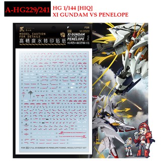 ดีคอลน้ำ [ARTISANS CLUB] A-HG 229/241 XI GUNDAM VS PENELOPE [HIQ] HG 1/144 WATER DECAL AHG229/241