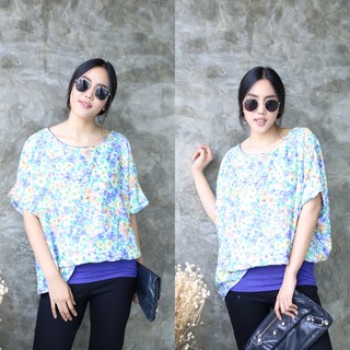 เสื้อชีฟองลายดอกไม้