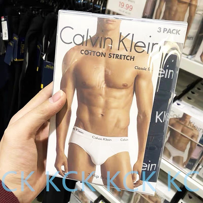 💕7DD2000💕 CK Man Briefs กางเกงในผู้ชาย Calvin Klein Men's Underwear Cotton Briefs ของแท้ 1กล่อง 3 ตั