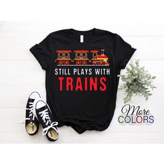 เสื้อยืดพิมพ์ลายแฟชั่น เสื้อยืดลําลอง แขนสั้น พิมพ์ลายรถไฟ Railroad Train Railroad สไตล์วินเทจ แฟชั่นเรโทร สําหรับผู้ชาย