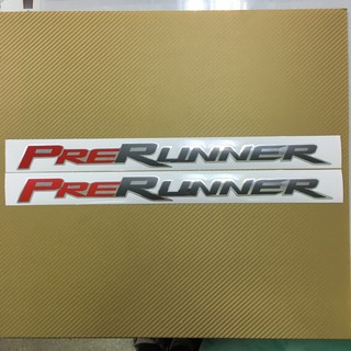 สติ๊กเกอร์ PRERUNNER งานฟอยเงิน ติดข้างท้ายกระบะ TOYOTA REVO ( ราคาต่อคู่ มี 2 ชิ้น )