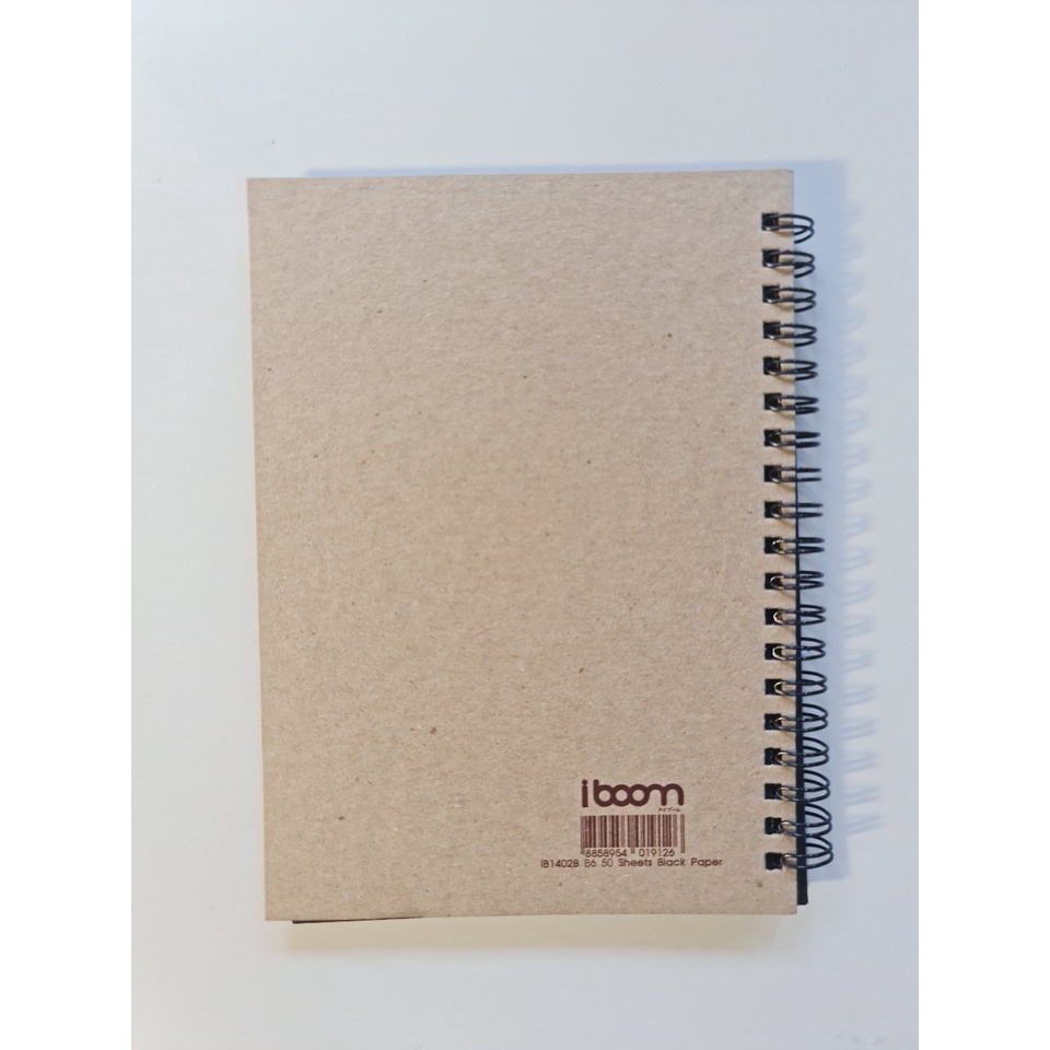 สมุดกระดาษดำ สันห่วง IBoom A5/B6  IB 1403B/1402B   50แผ่น/เล่ม  Black paper notebook