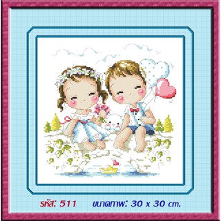 ไอแอมครอสติช iamcrossstitch DIY งานฝีมือชุดปักครอสติช รหัสสินค้า L-511 ขนาด 30x30 cm.