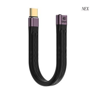 Nex สายเคเบิลต่อขยาย 40Gbps PD 100W Type C ตัวเมีย เป็น Type C ตัวผู้ USB C สําหรับแล็ปท็อป