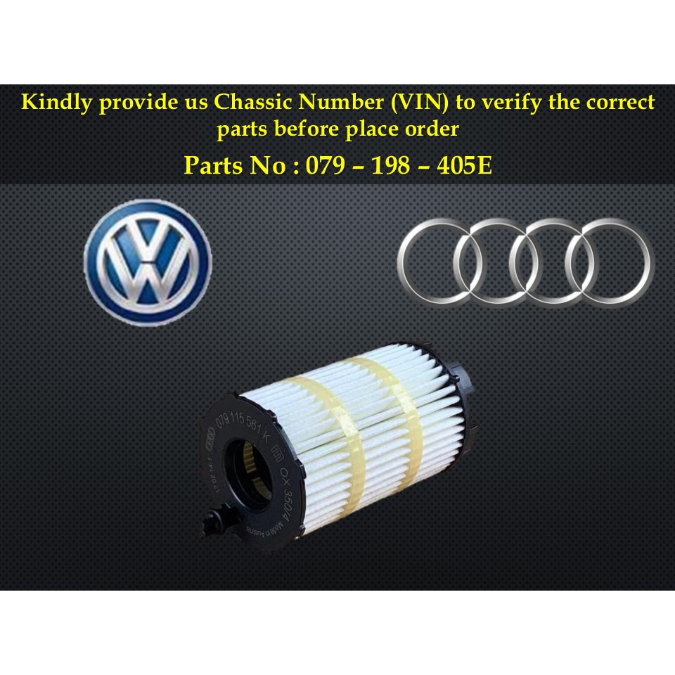 Audi - R8 A4 A6 A8 S5 S6 S7 RS4 Q7 4.2L 5.2L กรองน้ํามัน 079-198-405E