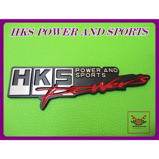 "HKS" POWER AND SPORTS TEXT PLATE "SILVER" &amp; "BLACK" &amp; "RED" STICKER (1 PC.) // แผ่นข้อความ HKS POWER AND SPORTS