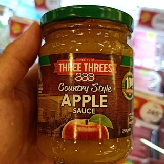 🔥ยอดนิยม!! Three Threes 333 Country Style Apple Sauec ซอส แอปเปิ้ล 250 กรัม คุณภาพระดับพรีเมี่ยม