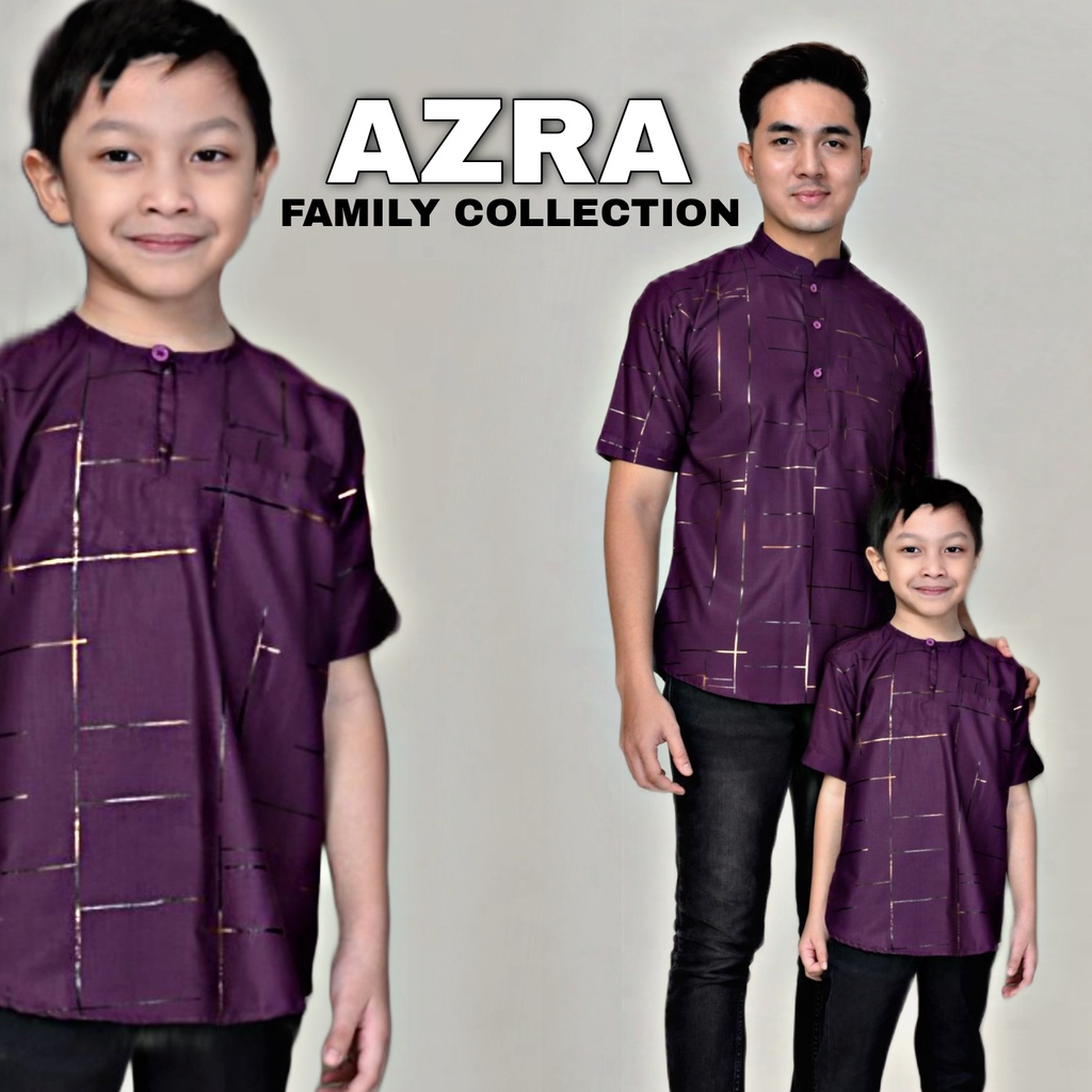 RAYA (BAJU KURTA ANAK)Baju Raya AZRA Collection EXCLUSIVE พิมพ์ฟอยล์ Osaka Cotton sedon Family Baju 
