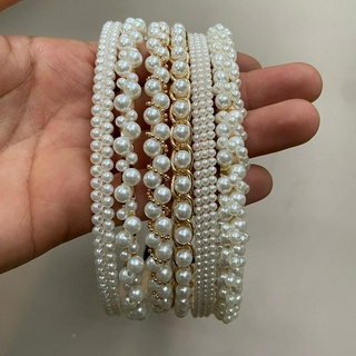 คาดผมประดับมุก คาดผมมุก คาดผมเหล็ก/พลาสติก Pearl Hairbands เครื่องประดับผม ผู้หญิง