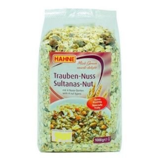 HAHNE ซัลทาน่า นัต มูสลี่ ตราฮาทเน่ มูสลีผสมลูกเกดและถั่ว ขนาด 1000กรัม 1kg Sultanas Nut Muesli