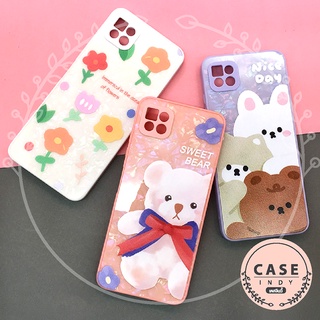 เคส Oppo A53 เคสมือถือกระจกลายหินอ่อน,เกร็ดน้ำแข็งพิมพ์ลาย กันเลนส์กล้อง