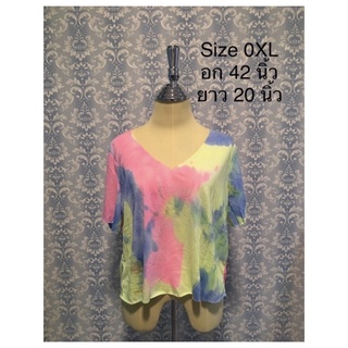 เสื้อลายมัดย้อม เสื้อยืดลายมัดย้อม SHEIN Size 0XL พร้อมส่ง