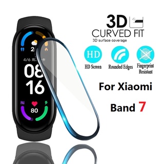 ฟิล์มกระจกนิรภัยกันรอยหน้าจอ แบบนิ่ม 3D อุปกรณ์เสริม สําหรับ Xiaomi Mi Band 7 Band 7