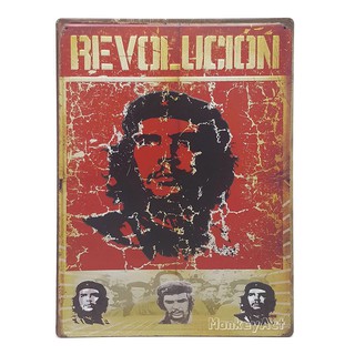 ป้ายสังกะสีวินเทจ Che Guevara Revolution (ปั๊มนูน), ขนาด 30x40 ซม