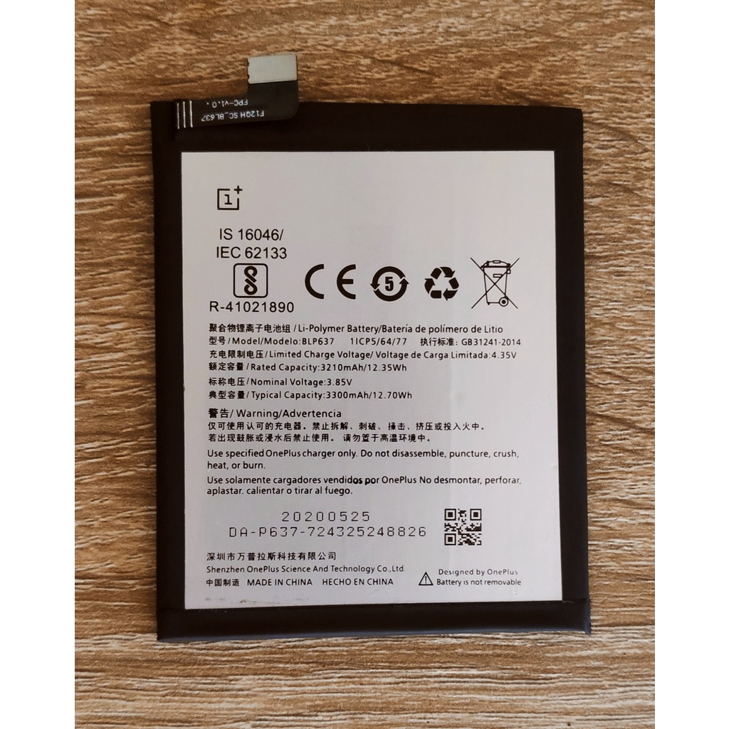 แบตเตอรี่ ใช้สำหรับ OnePlus 5 / 5T Battery BLP637 OnePlus 5 A5000